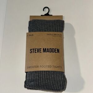 Steve Madden Gray Ribbed Crew Socks